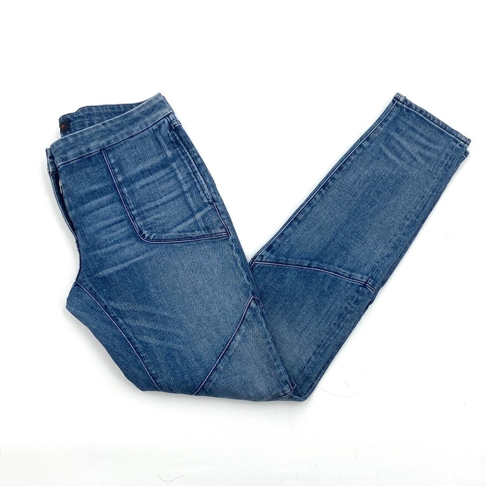 3x1 Women's Mid Rise Moto Medium Wash Denim Skinny Jeans Size 27
